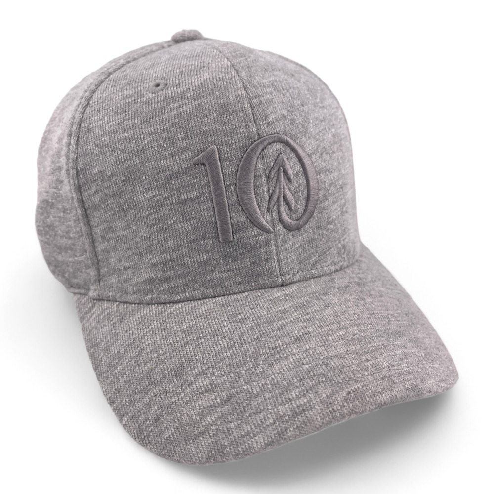 tentree 10 Logo‎ Thicket Hi Rise Heathered Gray Flex Fit Hat Cap Adult Size L/XL